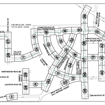 Map on Spring 2024 gas line work in Fairlawn Heights 